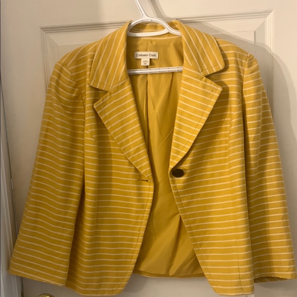 Coldwater Creek Yellow Textured Blazer